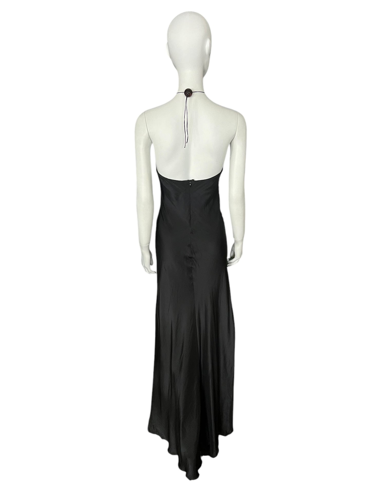 EMPORIO ARMANI S/S 2005 Black Halter Gown (S)
