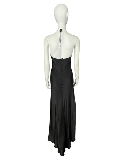 EMPORIO ARMANI S/S 2005 Black Halter Gown (S)