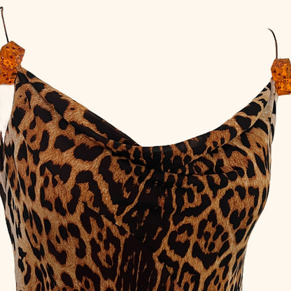 Christian Dior F/W 2004 Cheetah Print Silk Dress