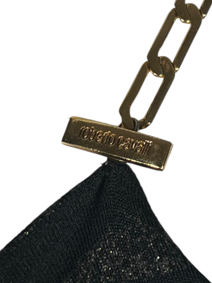 ROBERTO CAVALLI S/S 1999 Cowl Neck Slip Dress with Chain Straps (S)