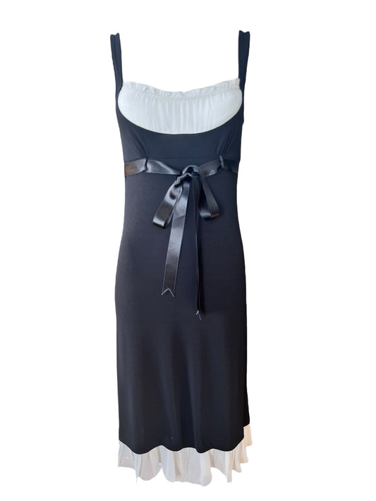CHANTAL THOMASS Coquette Black & White Ribbon Detail Dress (S-M)