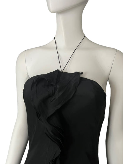 EMPORIO ARMANI S/S 2005 Black Halter Gown (S)