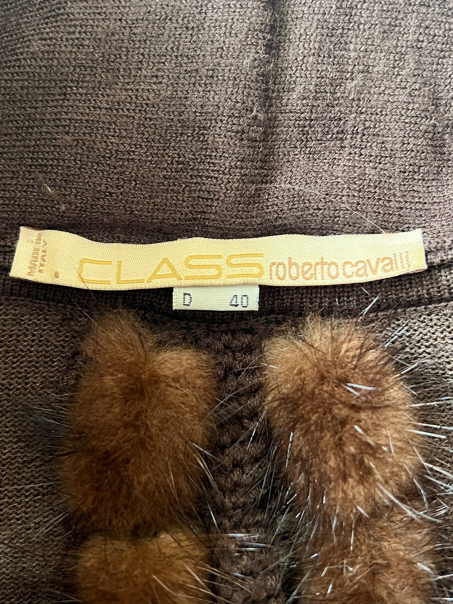 ROBERTO CAVALLI Class 2000s Mohair & Mink Zip Jacket (M-L)
