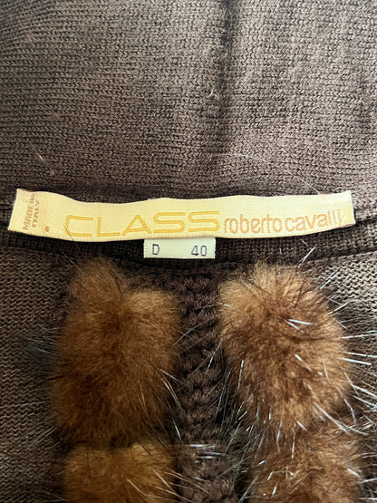 ROBERTO CAVALLI Class 2000s Mohair & Mink Zip Jacket (M-L)