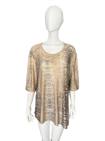 ROBERTO CAVALLI S/S 1998 Python Print Oversized Top (L)