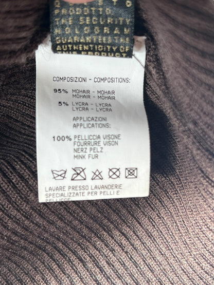 ROBERTO CAVALLI Class 2000s Mohair & Mink Zip Jacket (M-L)