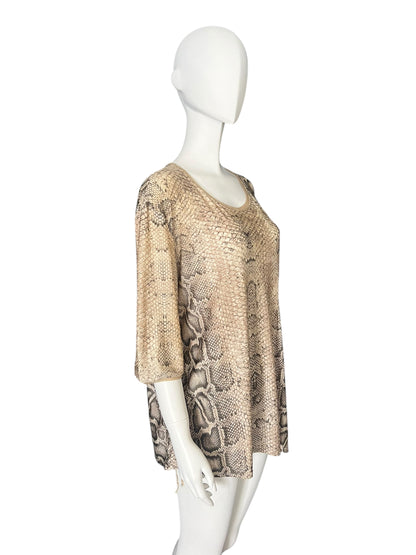 ROBERTO CAVALLI S/S 1998 Python Print Oversized Top (L)