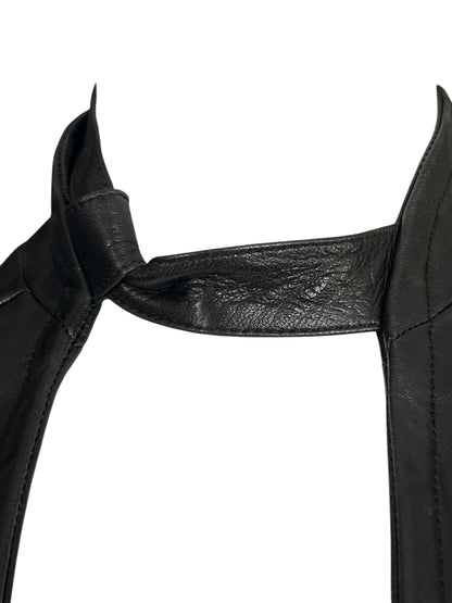 PLEIN SUD by Fayçal Amor 2000s Black Leather High-Neck Jacket (S-M)