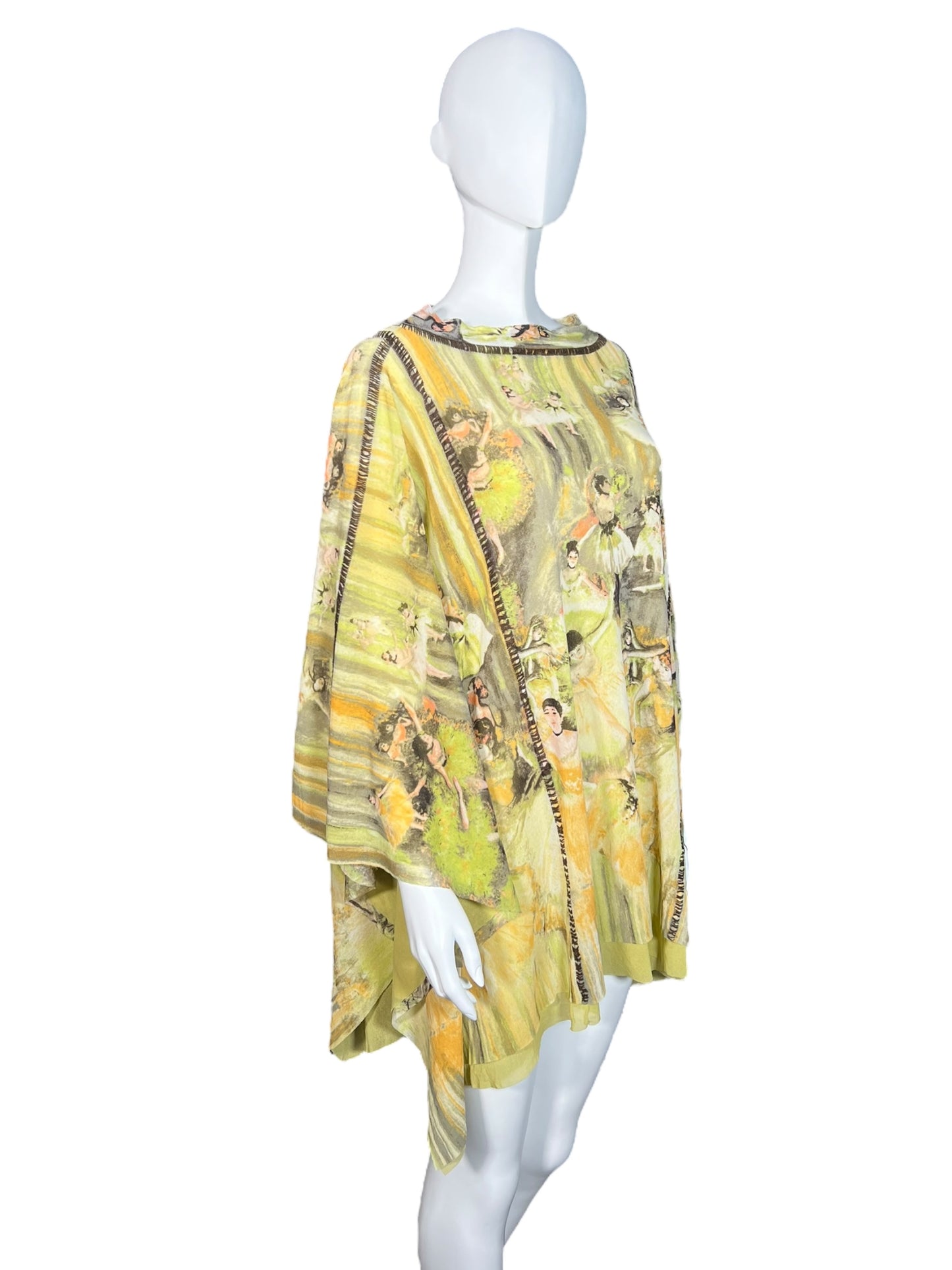 JEAN PAUL GAULTIER S/S 2002 "Ballerinas" Edgar Degas Print Poncho (OS)