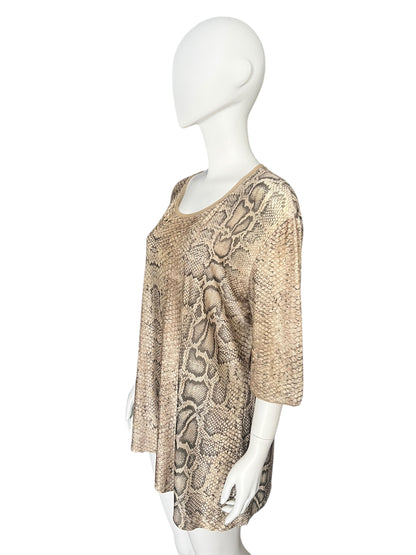 ROBERTO CAVALLI S/S 1998 Python Print Oversized Top (L)