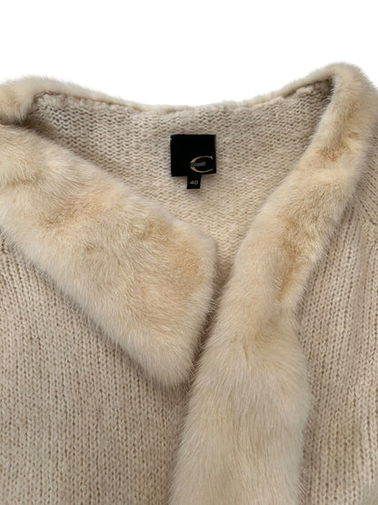 JUST CAVALLI 2000s Cream Knit Cardigan (S)