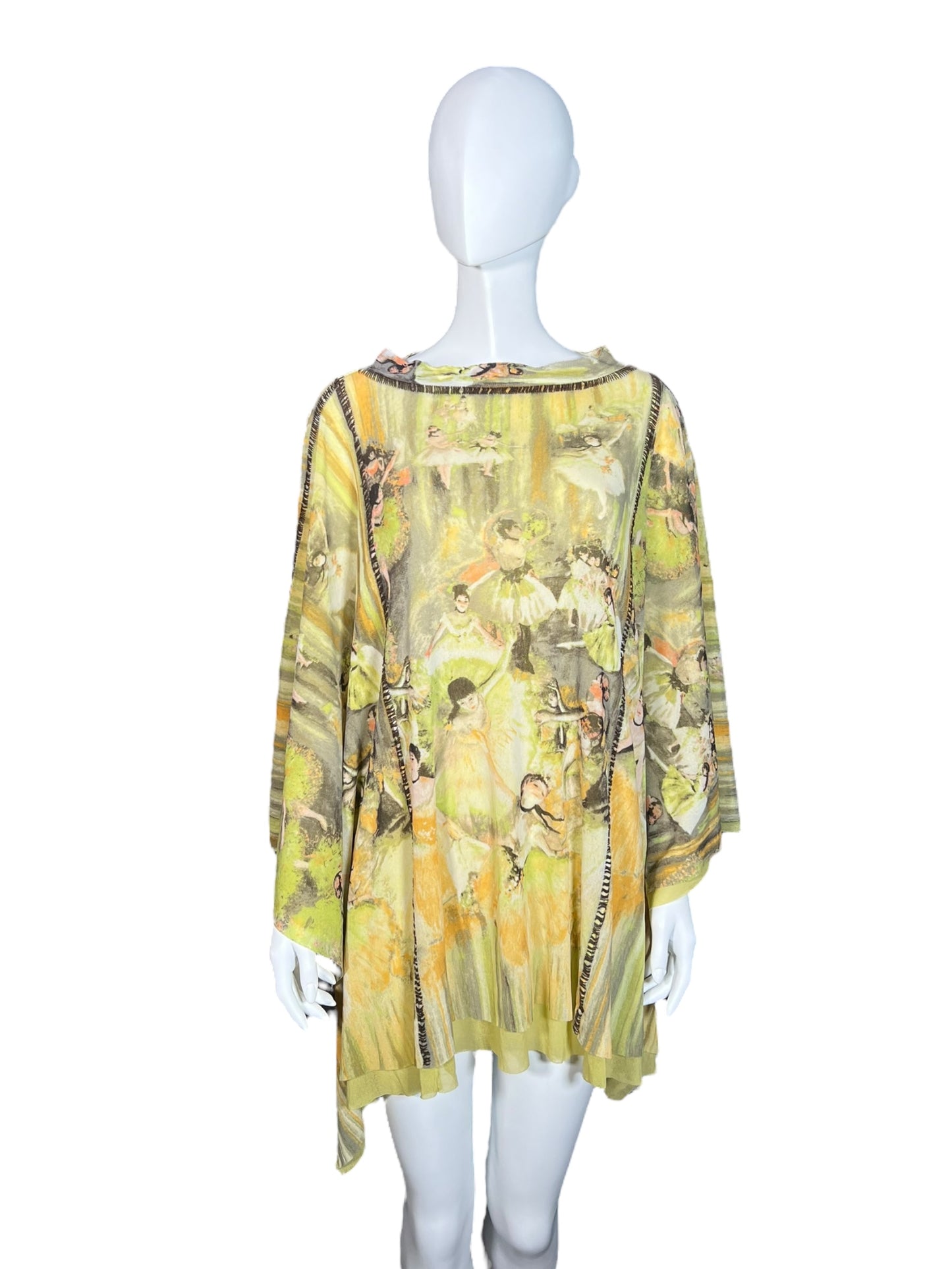 JEAN PAUL GAULTIER S/S 2002 "Ballerinas" Edgar Degas Print Poncho (OS)