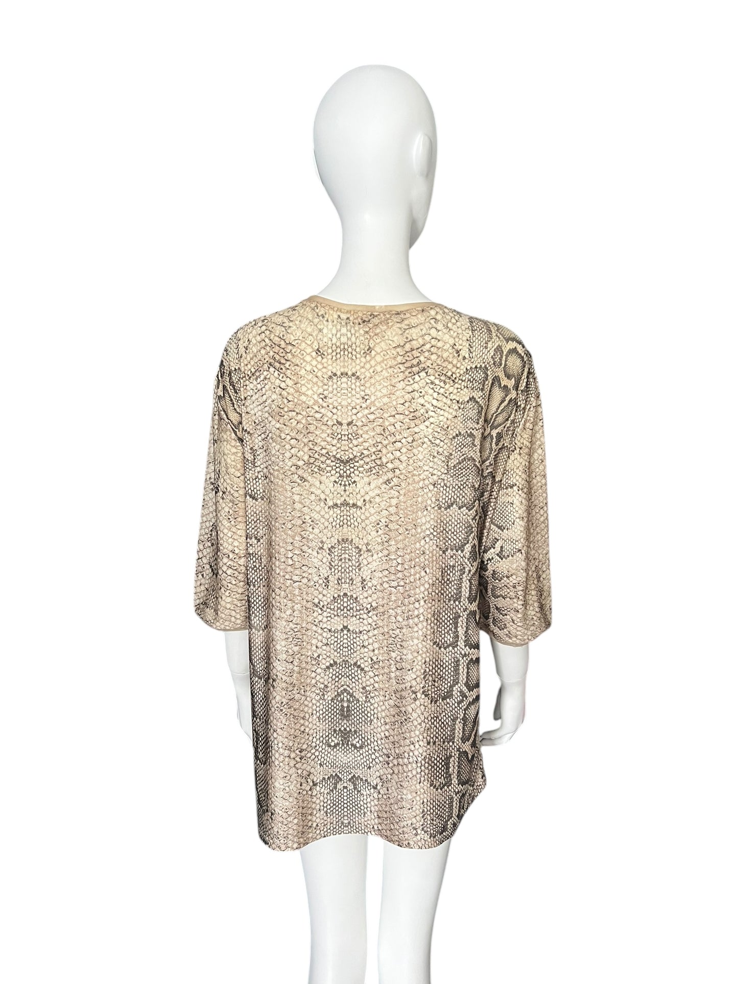 ROBERTO CAVALLI S/S 1998 Python Print Oversized Top (L)