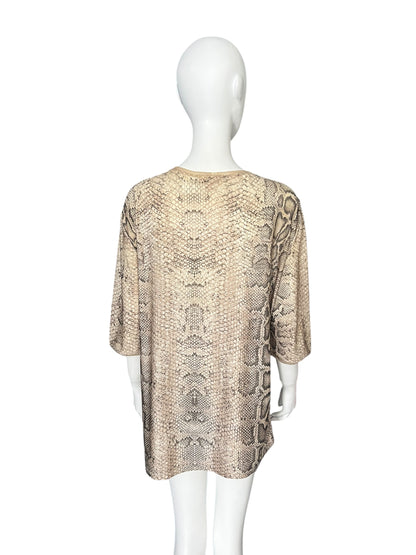 ROBERTO CAVALLI S/S 1998 Python Print Oversized Top (L)