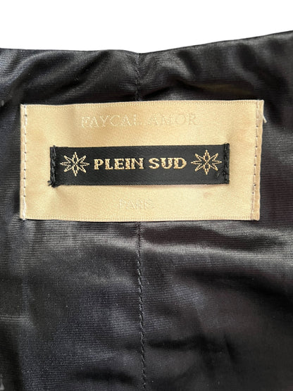 PLEIN SUD by Fayçal Amor 2000s Black Leather High-Neck Jacket (S-M)