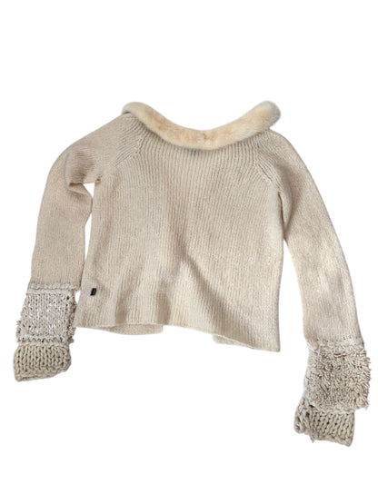 JUST CAVALLI 2000s Cream Knit Cardigan (S)
