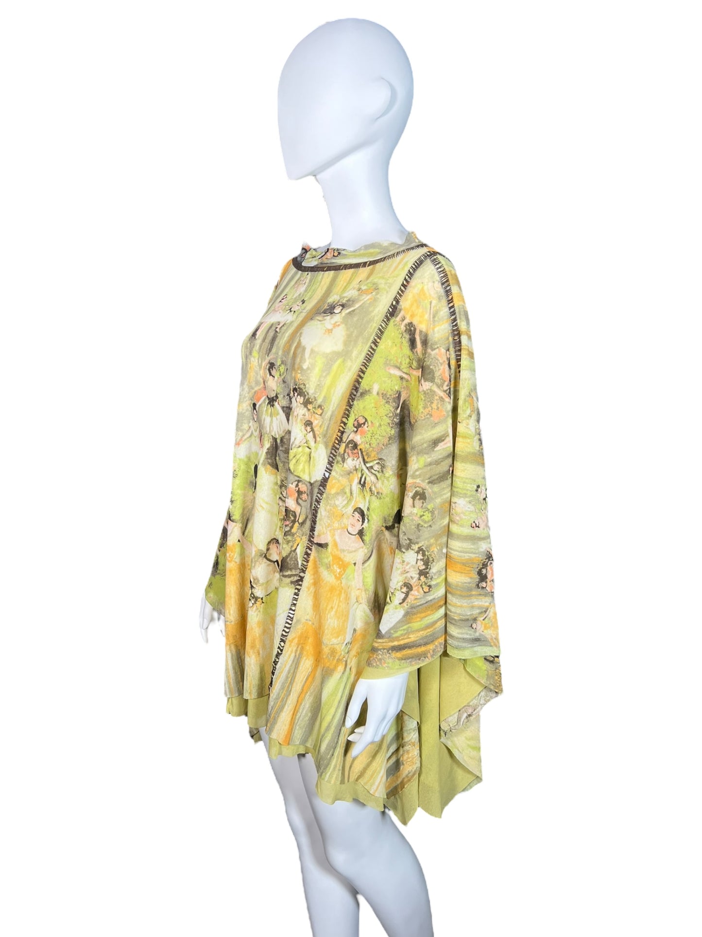 JEAN PAUL GAULTIER S/S 2002 "Ballerinas" Edgar Degas Print Poncho (OS)