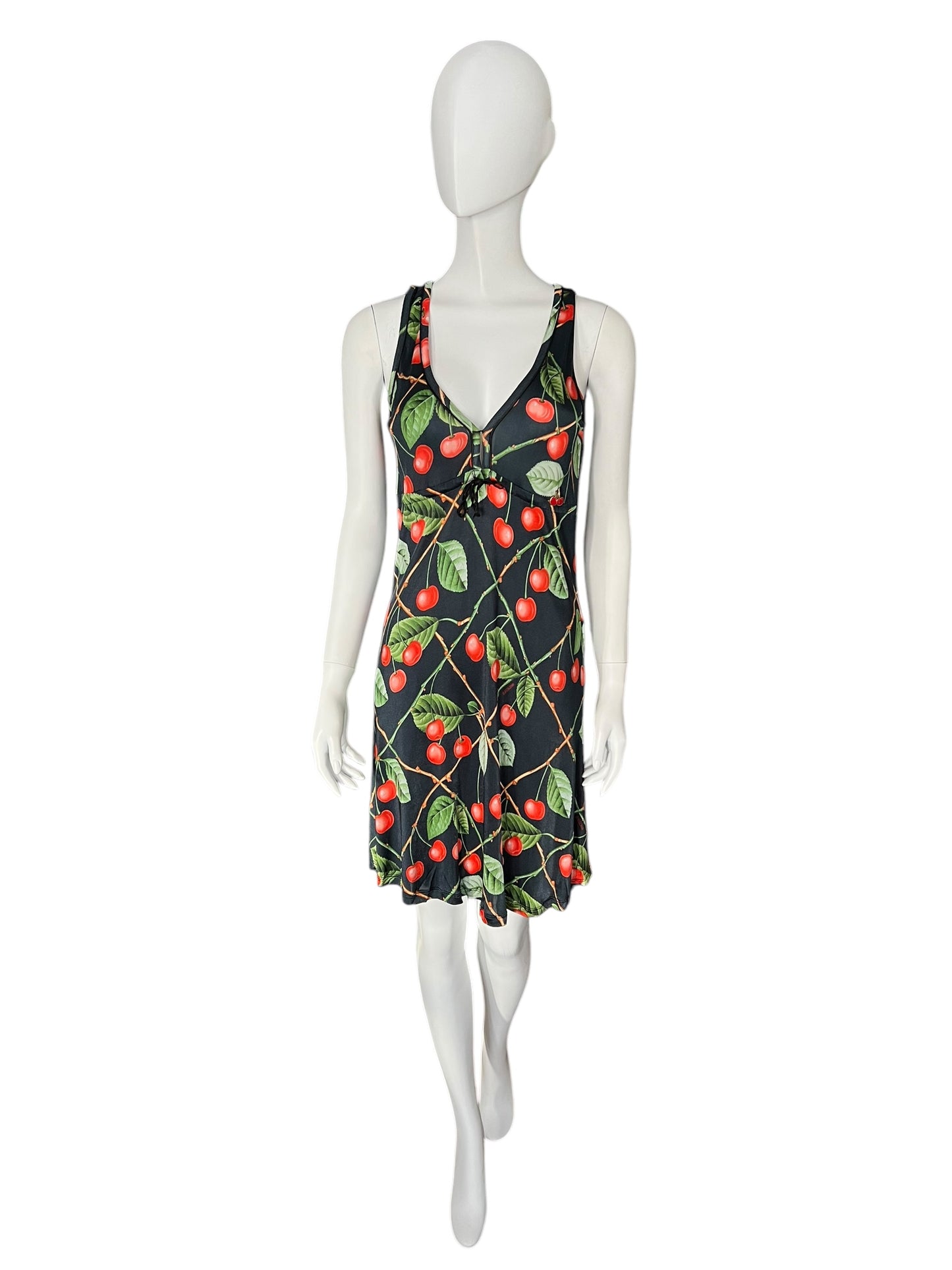 GALLIANO 2000s Cherry Print Sleeveless Dress (S)
