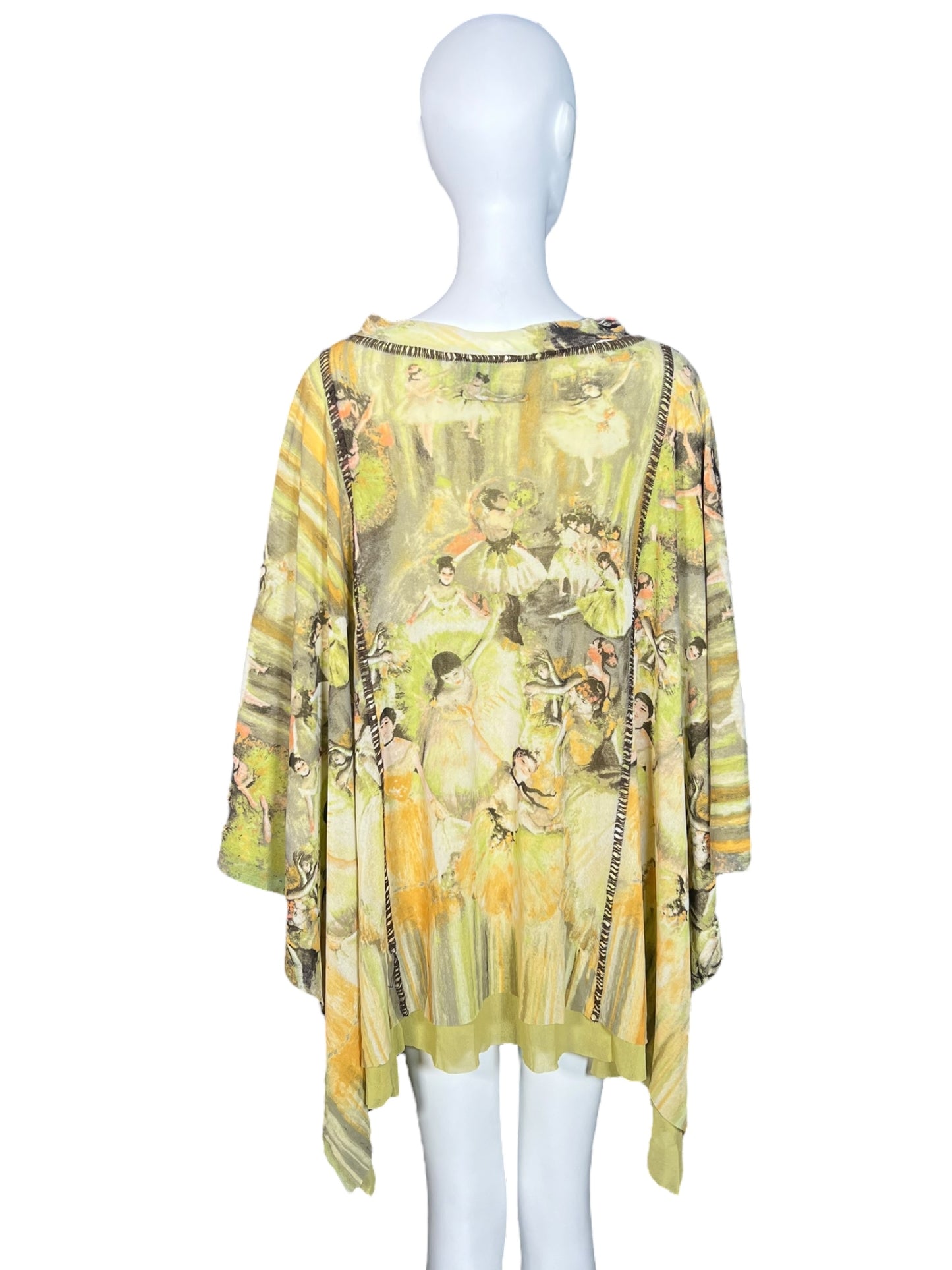 JEAN PAUL GAULTIER S/S 2002 "Ballerinas" Edgar Degas Print Poncho (OS)