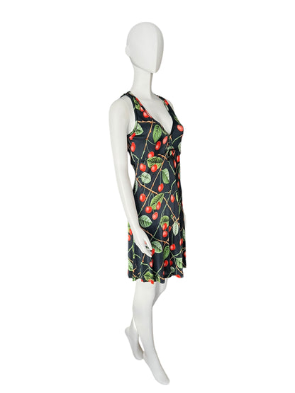 GALLIANO 2000s Cherry Print Sleeveless Dress (S)