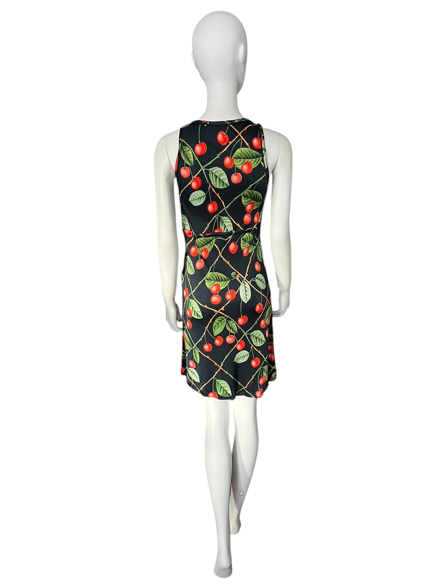 GALLIANO 2000s Cherry Print Sleeveless Dress (S)