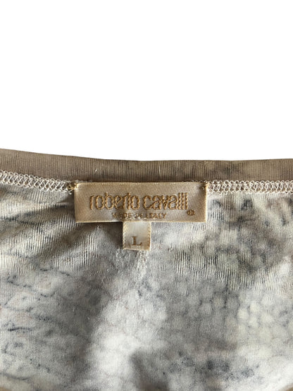 ROBERTO CAVALLI S/S 1998 Python Print Oversized Top (L)