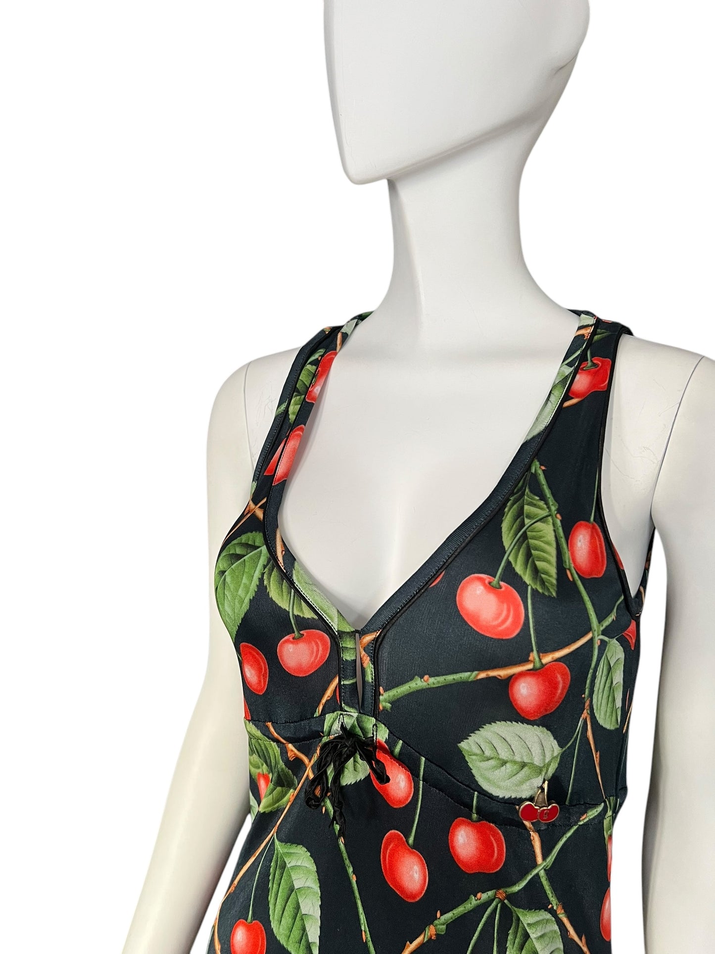 GALLIANO 2000s Cherry Print Sleeveless Dress (S)