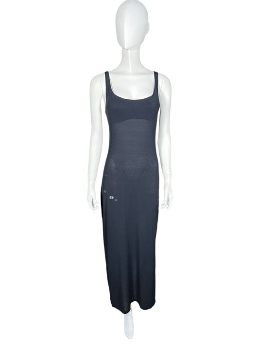 LA PERLA Navy Blue Sheer Maxi Dress (S-M)