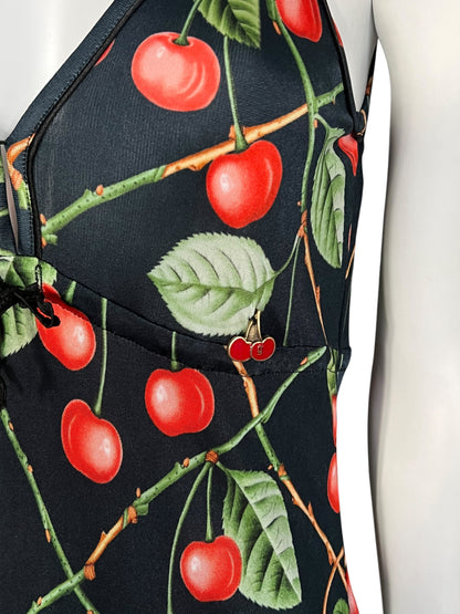 GALLIANO 2000s Cherry Print Sleeveless Dress (S)