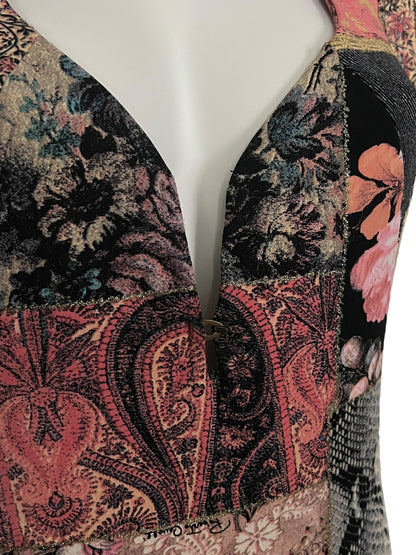 ROBERTO CAVALLI F/W 2002 Runway Patchwork Print Midi Dress (L-XL)