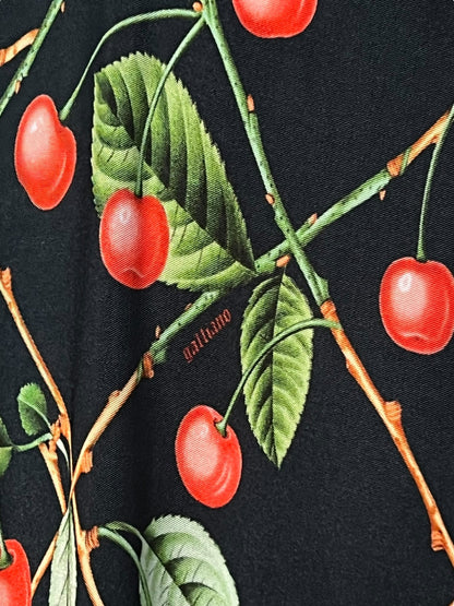 GALLIANO 2000s Cherry Print Sleeveless Dress (S)