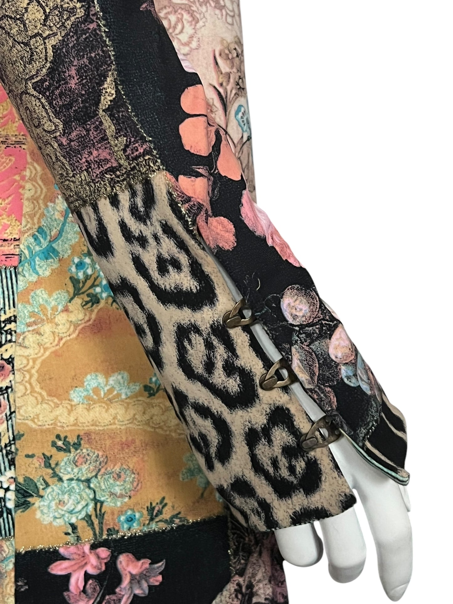ROBERTO CAVALLI F/W 2002 Runway Patchwork Print Midi Dress (L-XL)