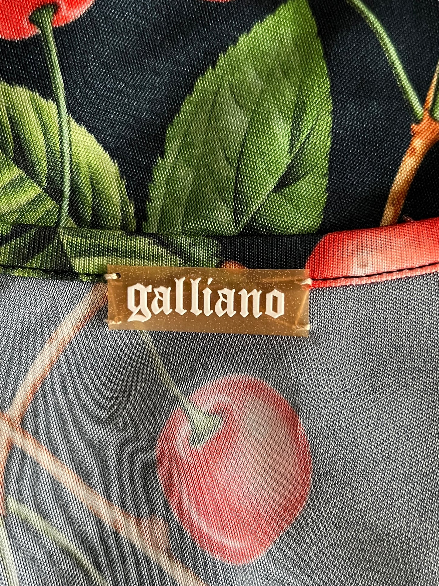 GALLIANO 2000s Cherry Print Sleeveless Dress (S)