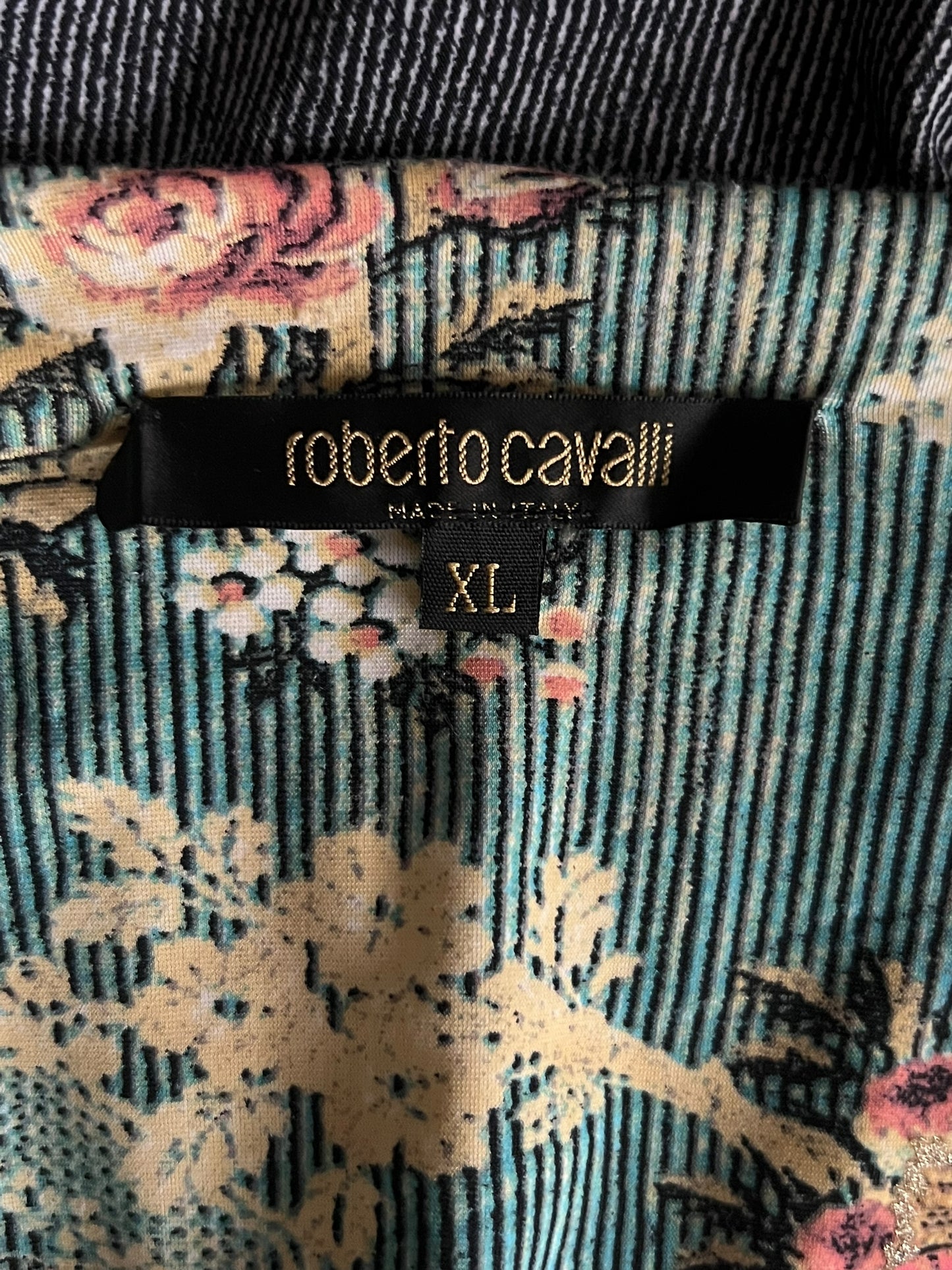 ROBERTO CAVALLI F/W 2002 Runway Patchwork Print Midi Dress (L-XL)