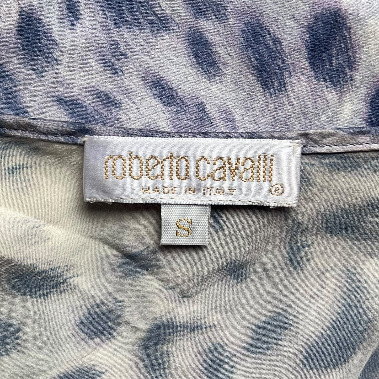 Roberto Cavalli S/S 2000 Purple Leopard Silk Mini Dress