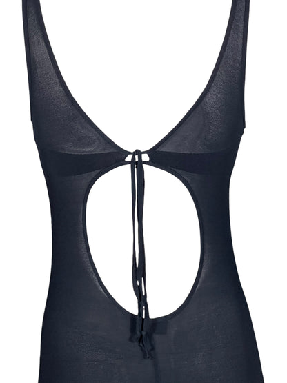 LA PERLA Navy Blue Sheer Maxi Dress (S-M)