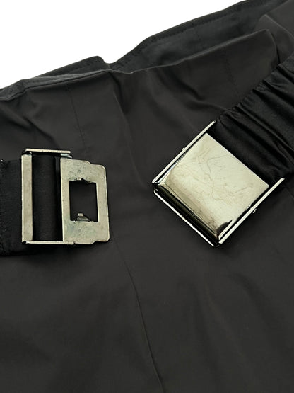 JIL SANDER 2000s Black Belted High Waist Skirt (XS-S)