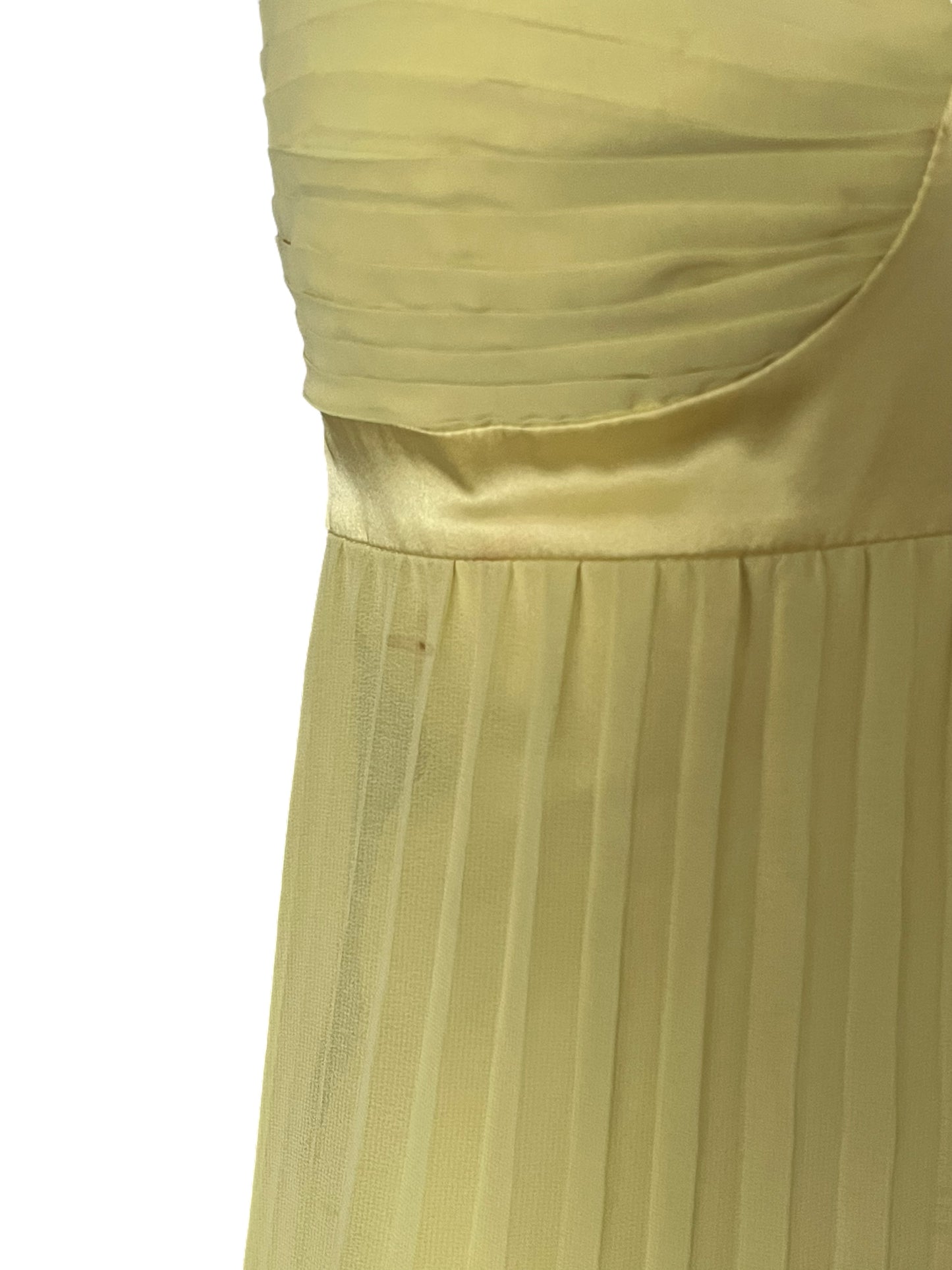 ROBERTO CAVALLI 'Class" Yellow Pleated Maxi Dress with Gold Chain Straps (XS-S)
