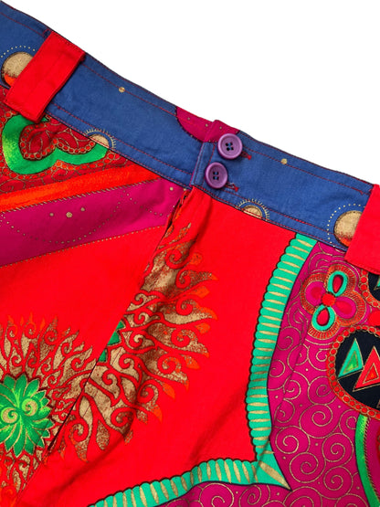 GIANNI VERSACE S/S 1991 Multicolour Cotton Bomber Jacket & Skirt Set (M)