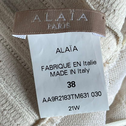 Alaïa F/W 2021 Ivory Ruffled Knit Dress