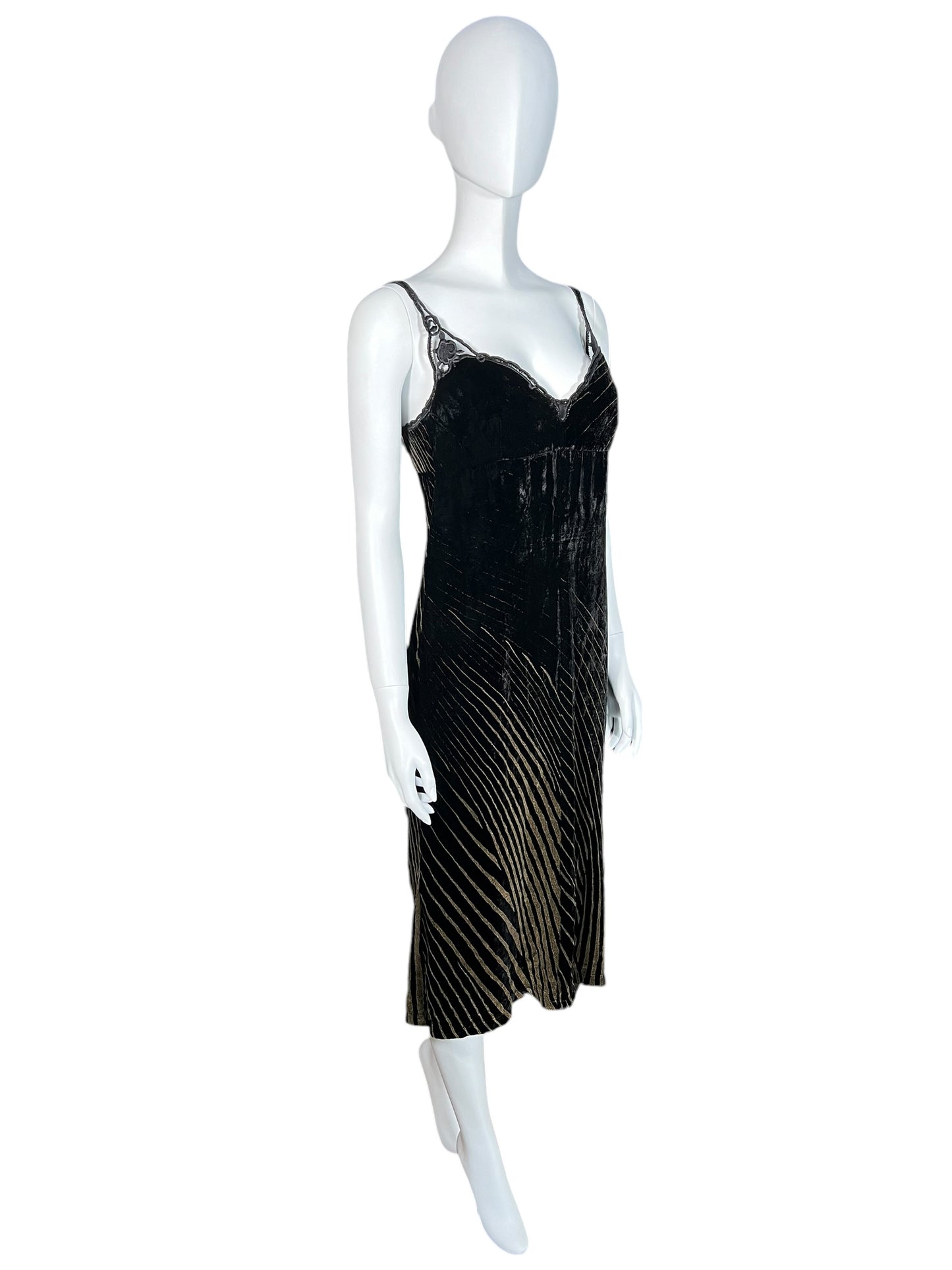 VALENTINO 1998 Even Gown Dress with Slit (L)