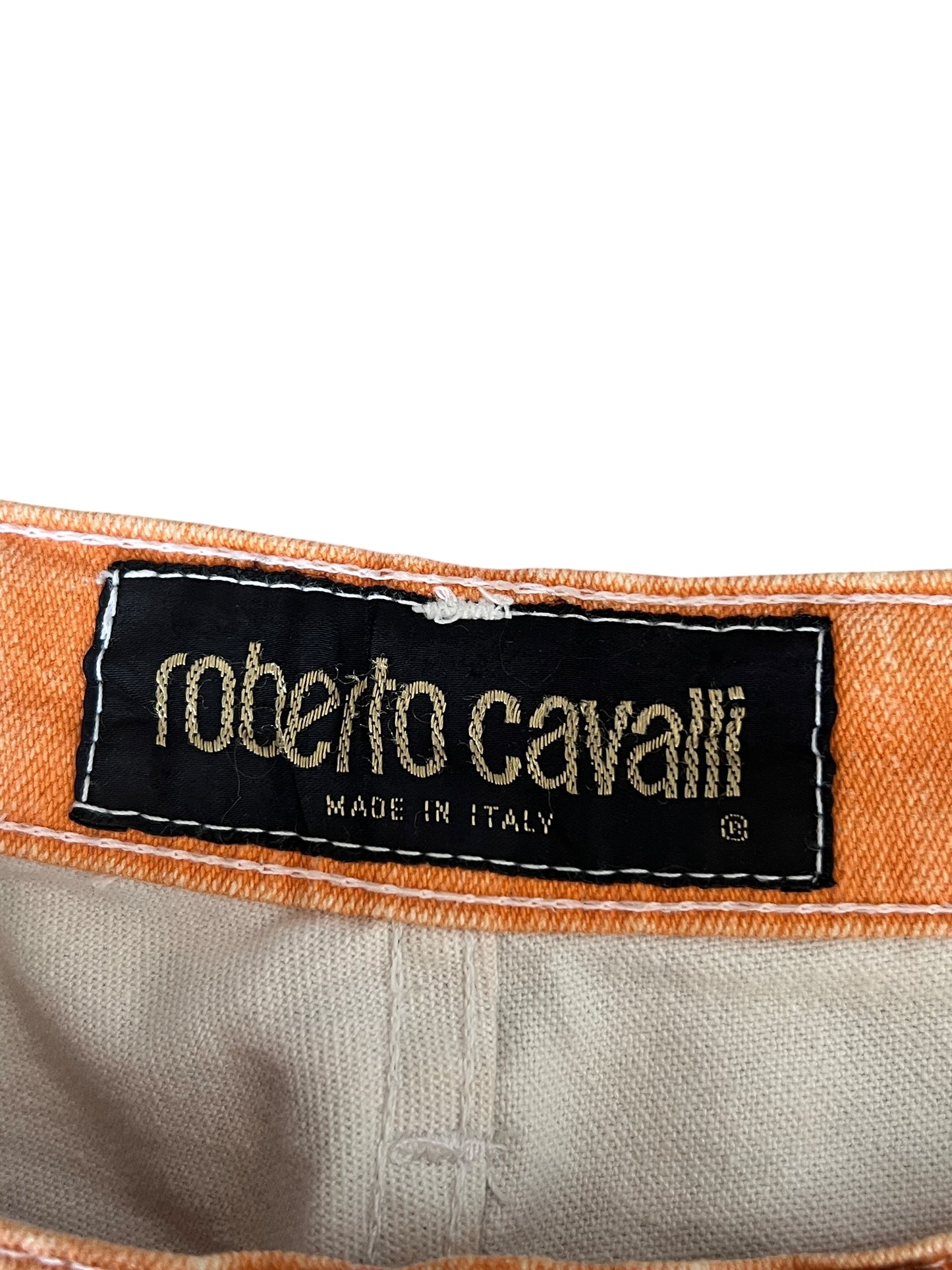 ROBERTO CAVALLI 2000s City Collage Print Jeans (S)