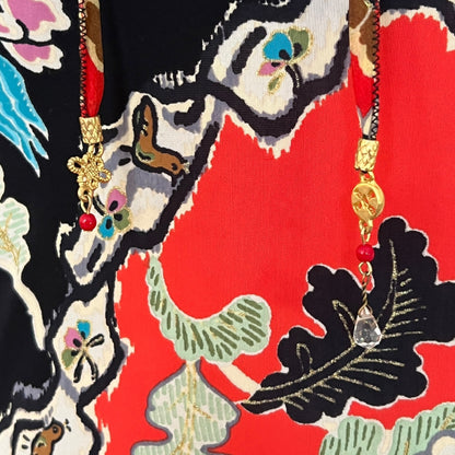 Roberto Cavalli S/S 2003 Red Chinoiserie Silk Cheongsam Dress