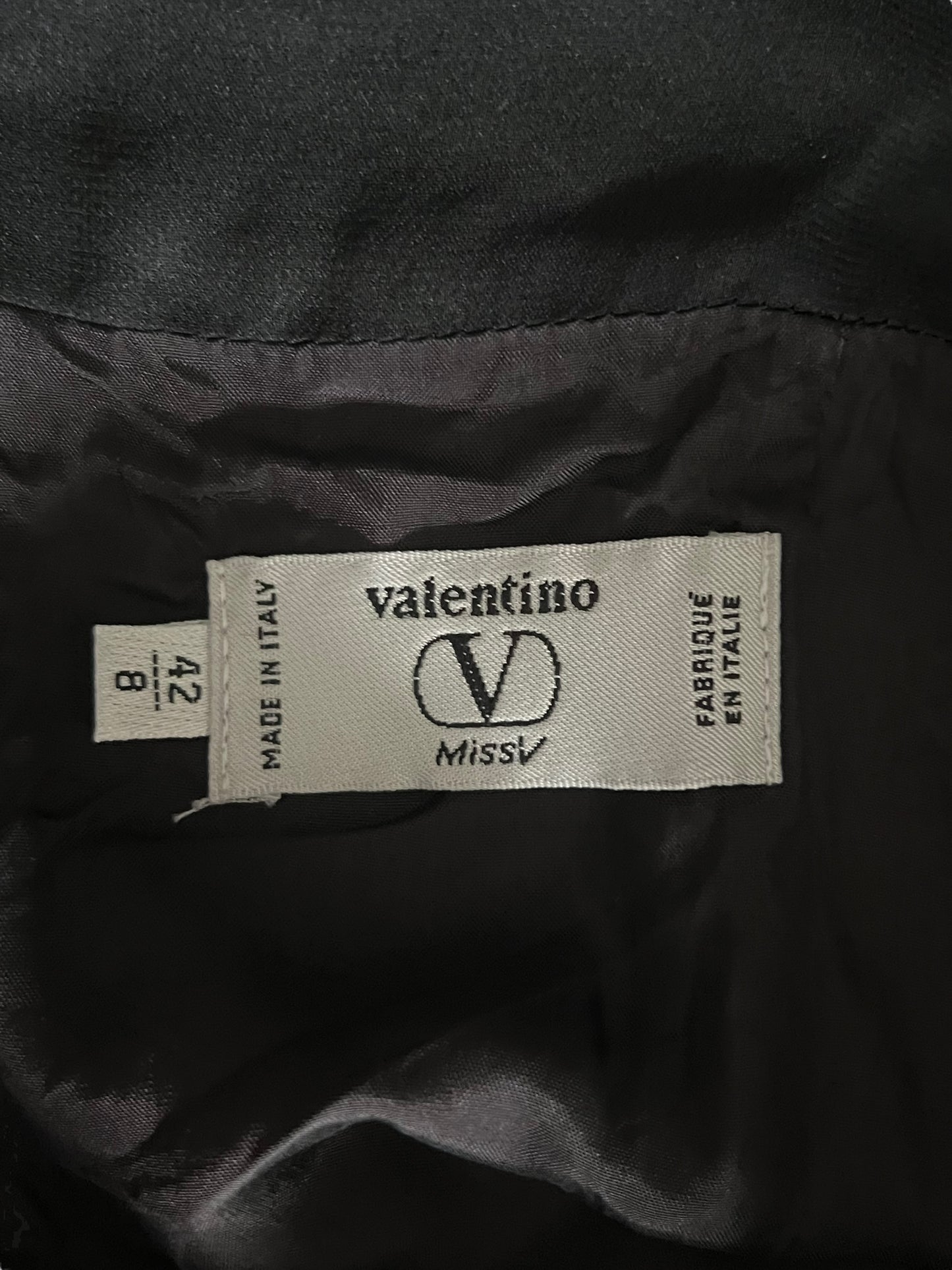 VALENTINO Black Lace-Trimmed Cocktail Dress (M)