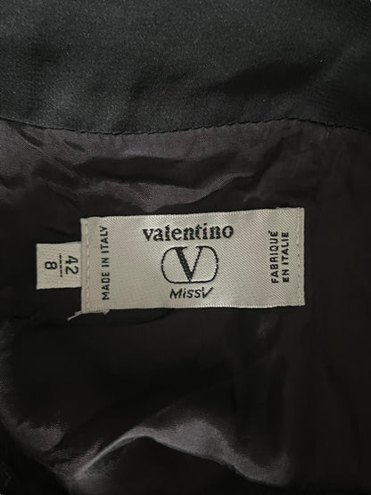 VALENTINO Black Lace-Trimmed Cocktail Dress (M)