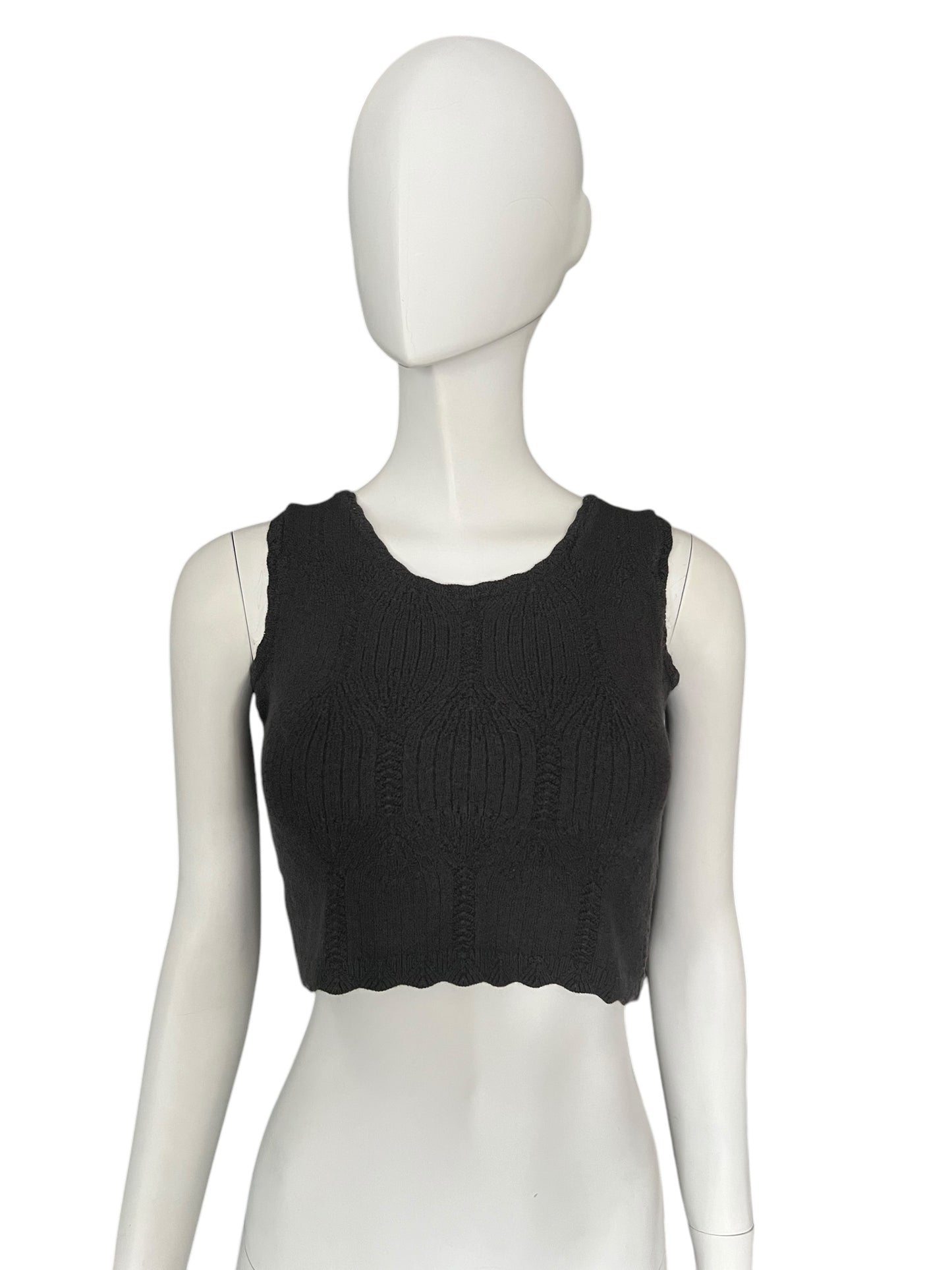 CHRISTIAN DIOR F/W 2000 Anthracite Cropped Knit Tank (XS-S)