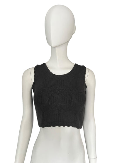 CHRISTIAN DIOR F/W 2000 Anthracite Cropped Knit Tank (XS-S)