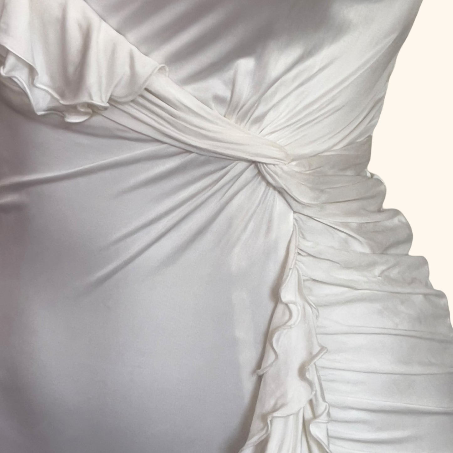 Versace 2000s Draped Ruffle Knot Mini Dress