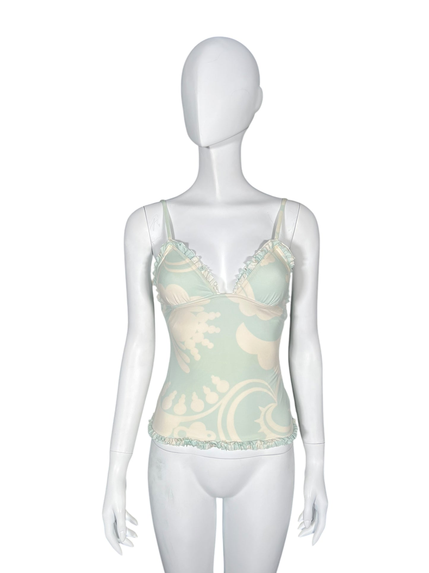 LOUIS VUITTON Pastel Printed Ruffle Trim Camisole (S)