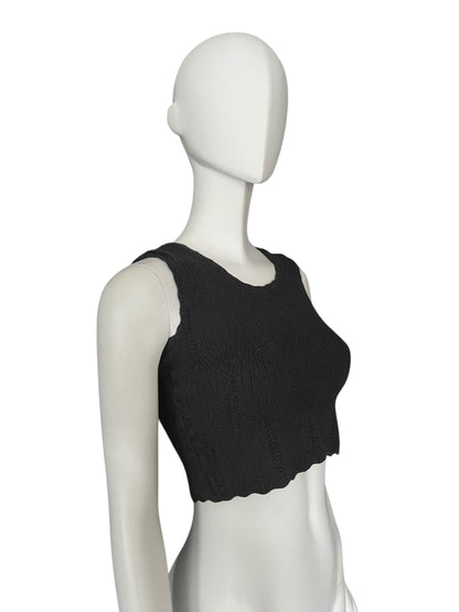 CHRISTIAN DIOR F/W 2000 Anthracite Cropped Knit Tank (XS-S)